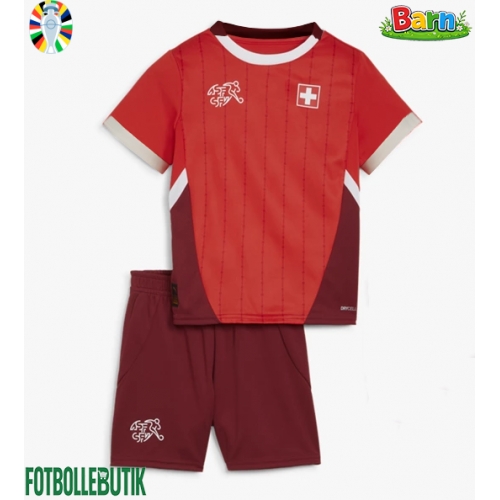 Schweiz Hemmaställ Barn EM 2024 Kortärmad (+ Korta byxor)